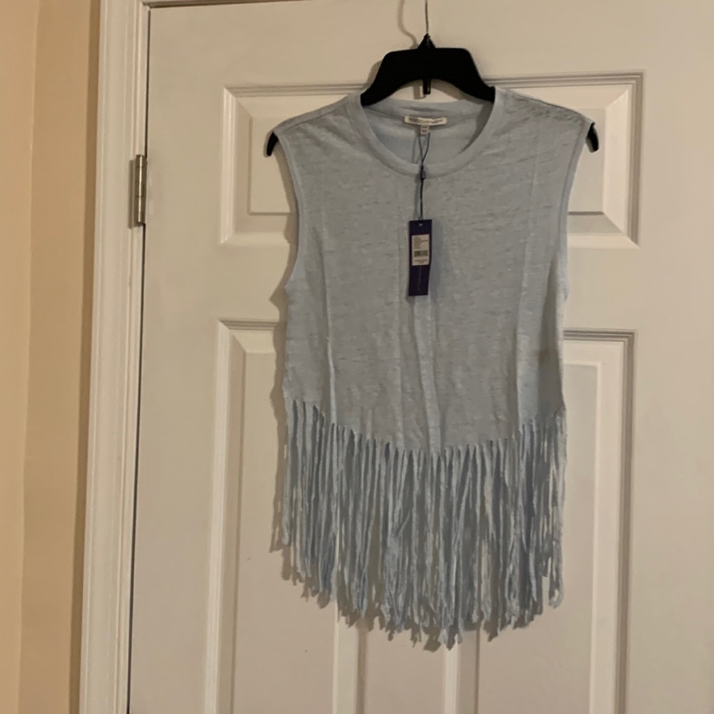 Rebecca Minkoff- Baby Blue - Fringed shirt- Size XXS- NWT